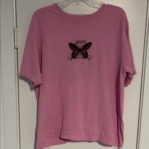 Tilly’s Black Butterfly Pink Graphic Tee